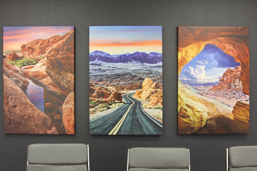 Office Tour - Conference Room Black Accent Wall and Southwest Artwork