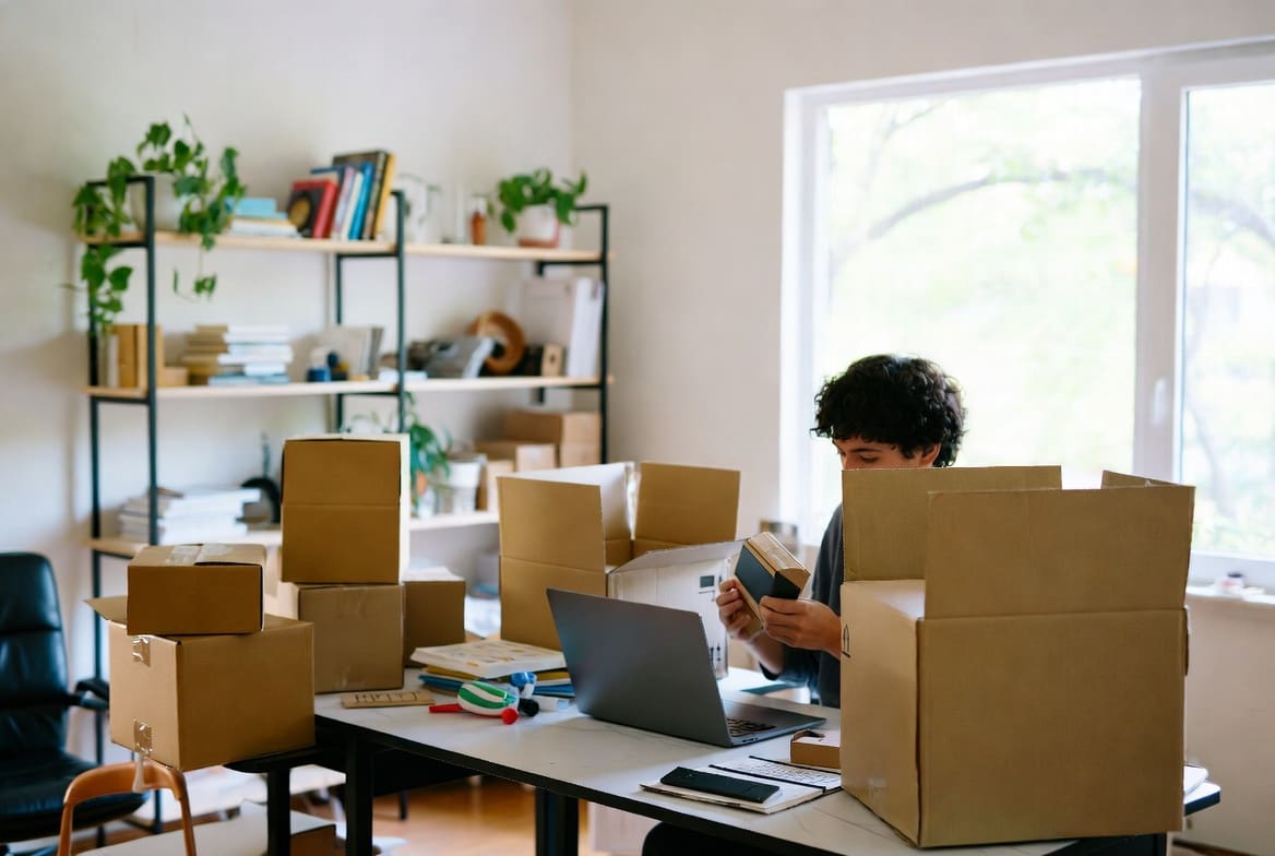 California home business insurance for an online seller packing orders in a residential home office